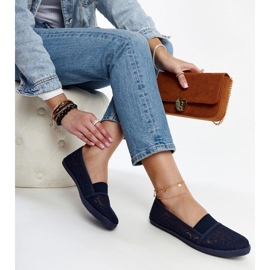 Marineblaue, durchbrochene Pfingstrosen-Sneaker 1