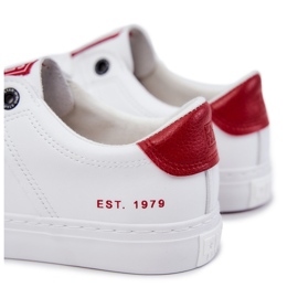 Leder Herren Sneakers Big Star JJ174106 Weiß-Rot 4