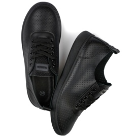 Schwarze durchbrochene Sneakers, durchbrochene Damen-Sneaker 1