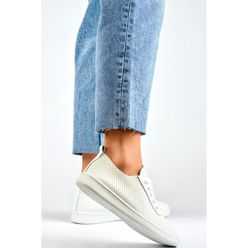 Weiße, durchbrochene Sneakers für Damen, durchbrochene Sneakers 2