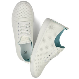 Weiße, durchbrochene Sneakers für Damen, durchbrochene Sneakers 1
