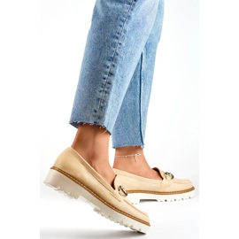 Beige Damen-Plateauschuhe 1