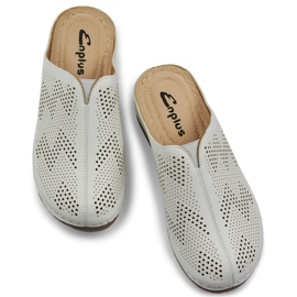 Weiße Gesundheits-Flip-Flops für Damen mit geschlossenen Zehen 1