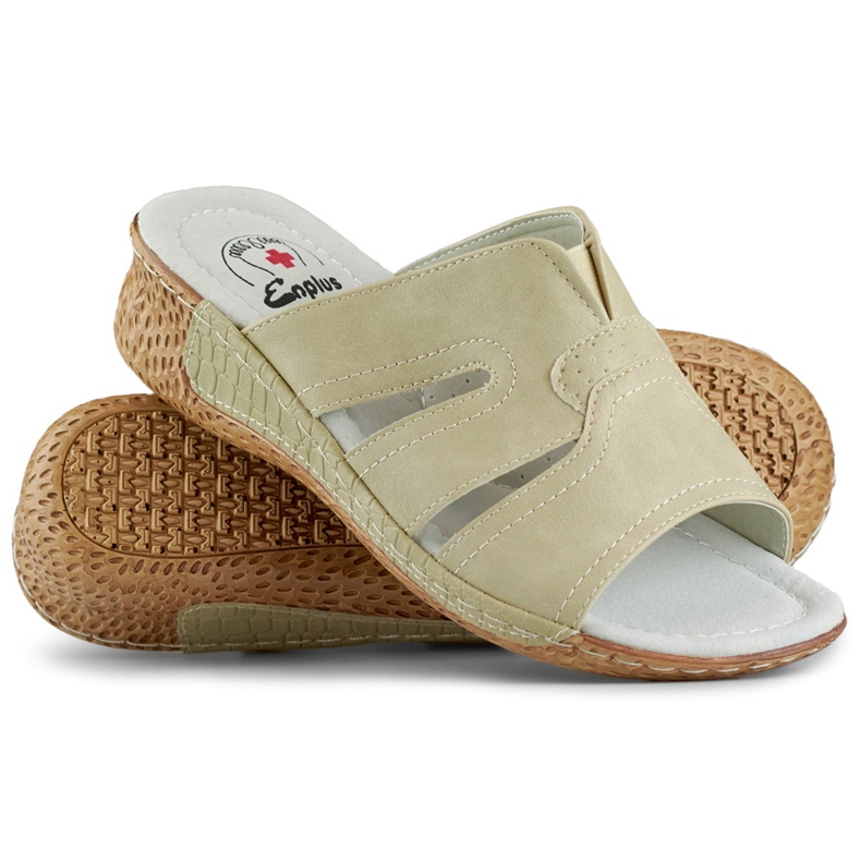 Gesunde Damen-Flip-Flops, bequeme Komfort-Flip-Flops beige 2