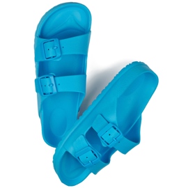 Blaue Flip-Flops mit zwei Schnallen 1