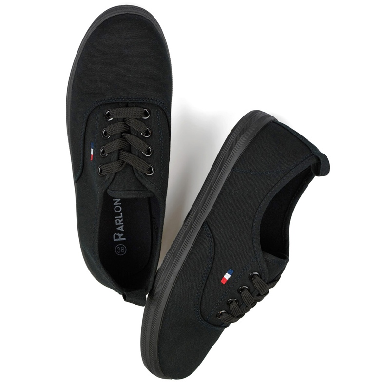 Schwarze Sneaker mit schwarzer Sohle, Damen-Sneaker 1