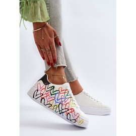 Damen-Sneaker mit Herzen in Weiß Claral 1