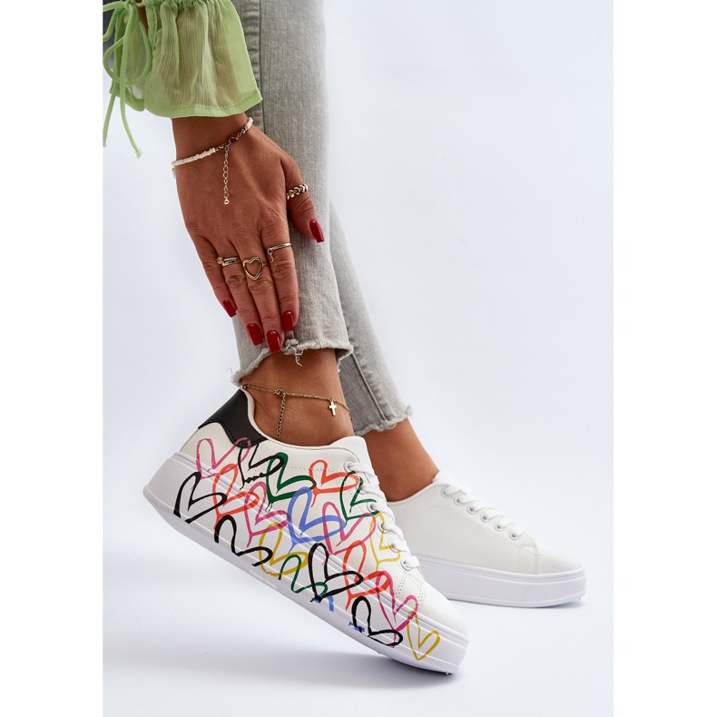 Damen-Sneaker mit Herzen in Weiß Claral 1