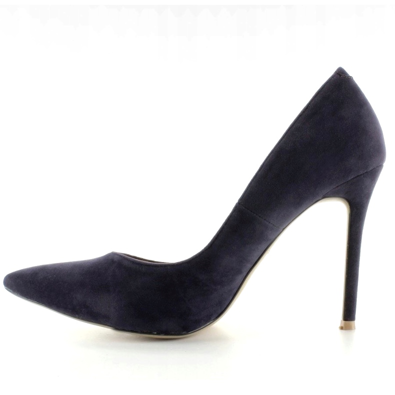 Wildlederpumps auf einem 5438 Navy Absatz marineblau 1