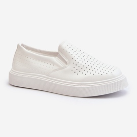Durchbrochene Slip-on-Sneaker für Damen in Weiß Echossia 2