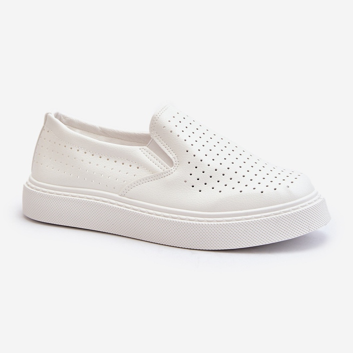 Durchbrochene Slip-on-Sneaker für Damen in Weiß Echossia 2