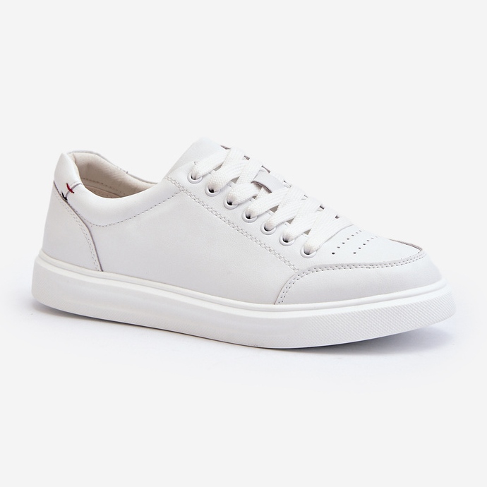 Vinceza Damen Sneakers Naturleder Weiß Dimpna 1