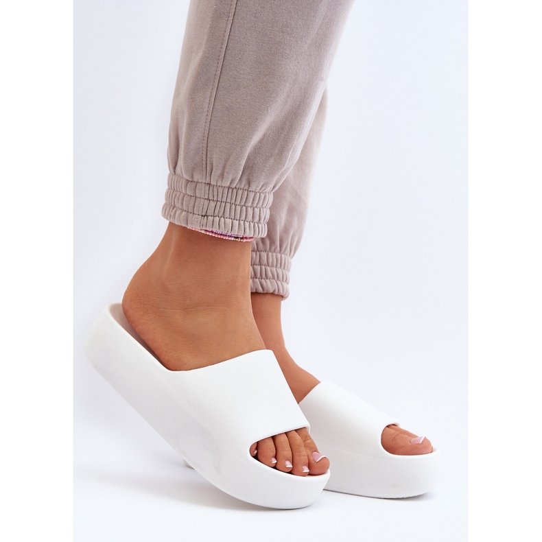 Damen-Flip-Flops mit dicker Sohle, weißes Oreithano 2