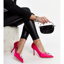 Rosa High Heels mit Satin-Finish und Strasssteinen von Susegana 1