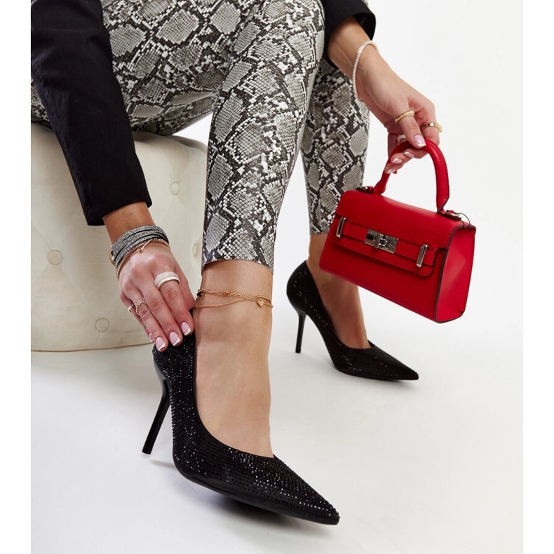 Schwarze hochhackige Liena-Pumps 1