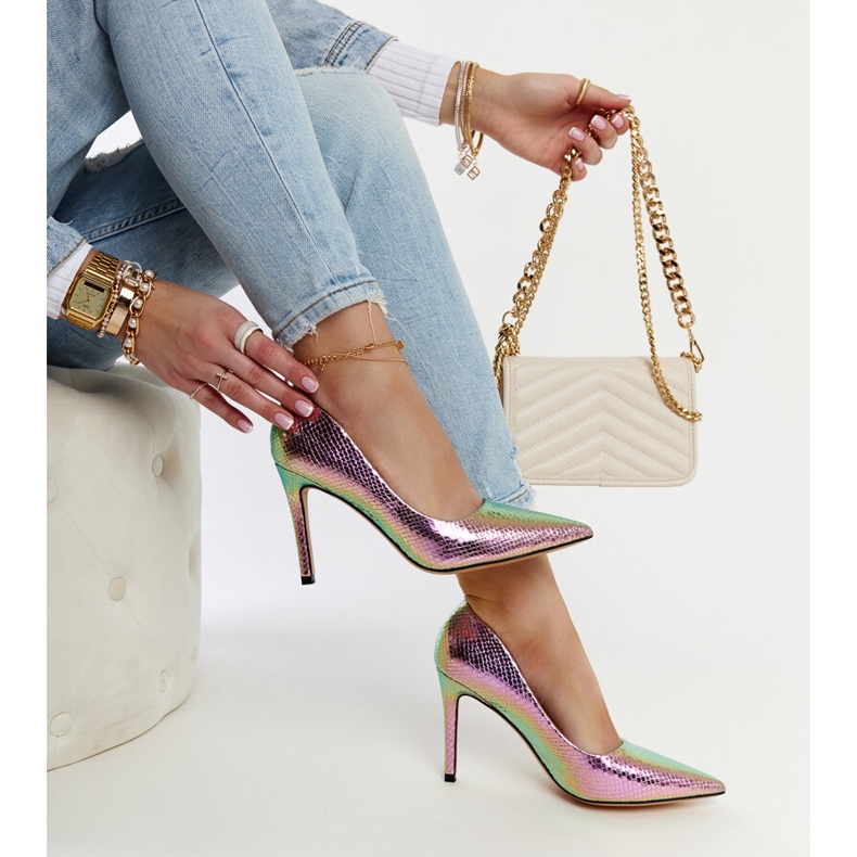 Pink-metallicfarbene Wines-Stilettos rosa 1