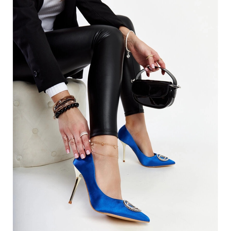 Blaue Elife-Absätze mit Zirkonia 1