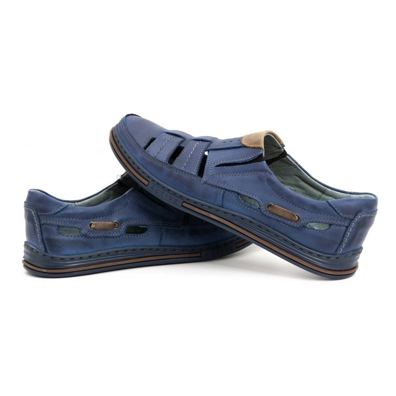 Polbut Durchbrochene Herrenschuhe 06 für den Sommer – Marineblau und Braun 4