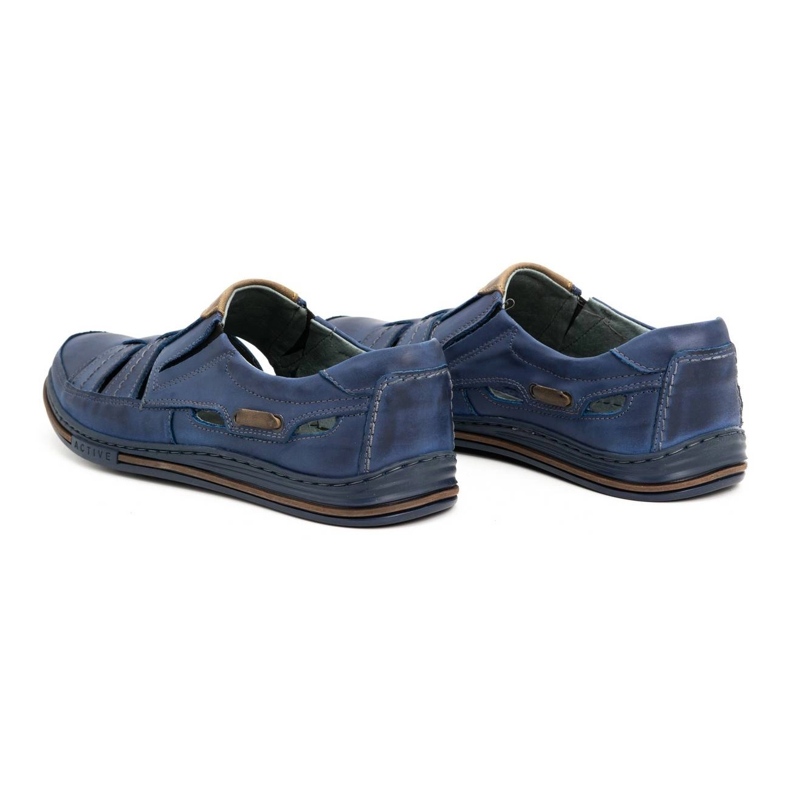 Polbut Durchbrochene Herrenschuhe 06 für den Sommer – Marineblau und Braun 5