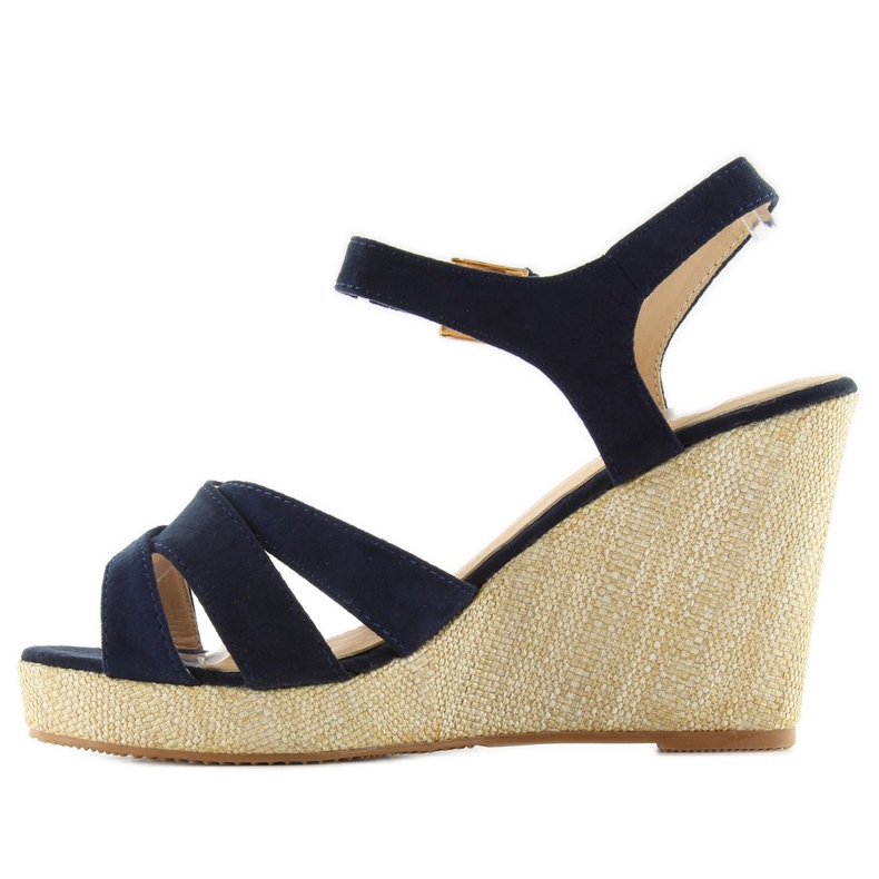 Sandalen auf dem Keil BL337 blau marineblau 2