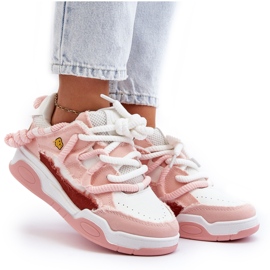 Damen-Sneaker mit dicker Schnürung in Rosa von Miatora 10