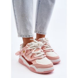 Damen-Sneaker mit dicker Schnürung in Rosa von Miatora 7