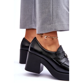 Lemar Damen-Lederschuhe mit Absatz in Schwarz 2