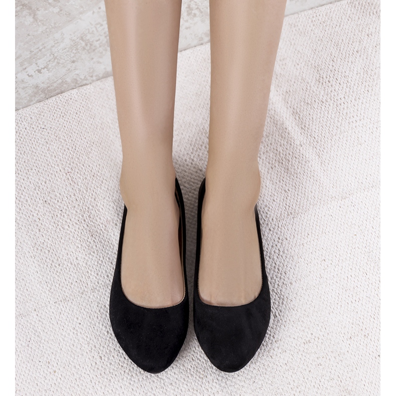 Julie schwarze glänzende Ballerinas für Damen 1