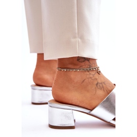 Joia Klassische Lederhausschuhe mit niedrigem Absatz, Silber silber- 3