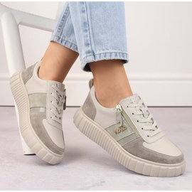 Beige Damen-Lederschuhe auf der Plattform Filippo DP6121 1