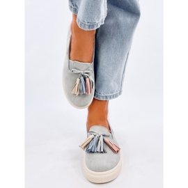 Salma Graue Turnschuhe mit Fransen 2