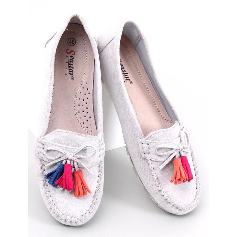 Tamla Graue Loafer mit Fransen 2