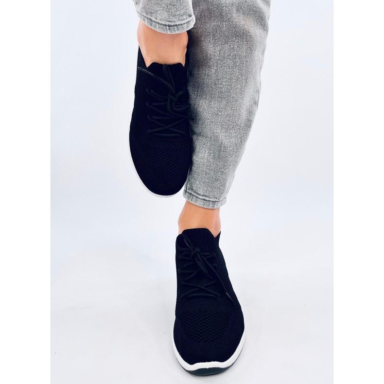 Croft Schwarze Turnschuhe mit Keilabsatz 1