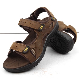 Herren-Sandalen aus Wildleder und Wildleder mit Klettverschluss, braun McKeylor 87975 1
