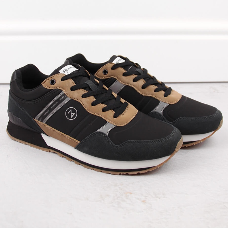 McKeylor 74111 Herren-Sportschuhe aus schwarzem Leder 1