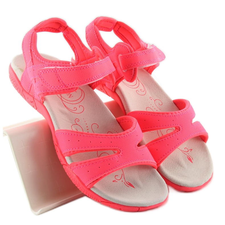 Sportliche pinkfarbene Damensandalen rosa 1
