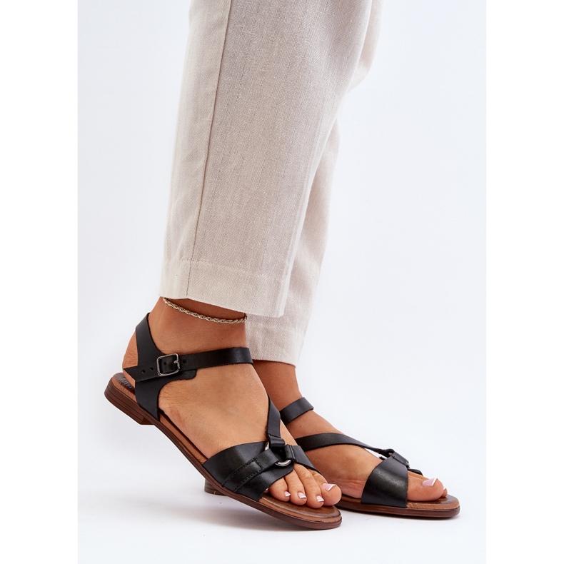 Zazoo 40182 Damen Ledersandalen Schwarz 2