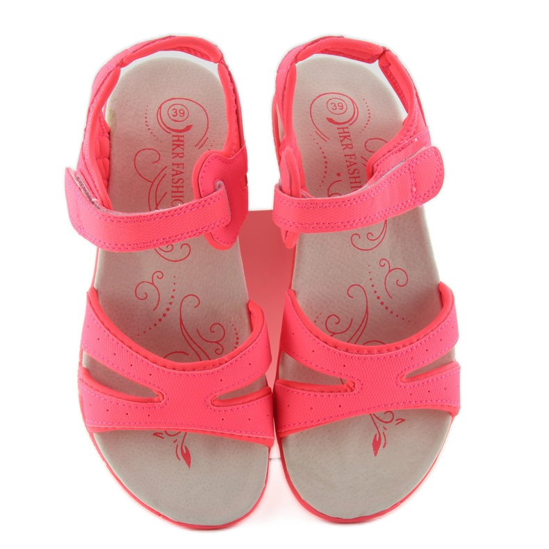 Sportliche pinkfarbene Damensandalen rosa 2