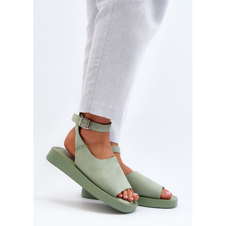 Bequeme Damen-Plateausandalen, Green Rubie grün 2