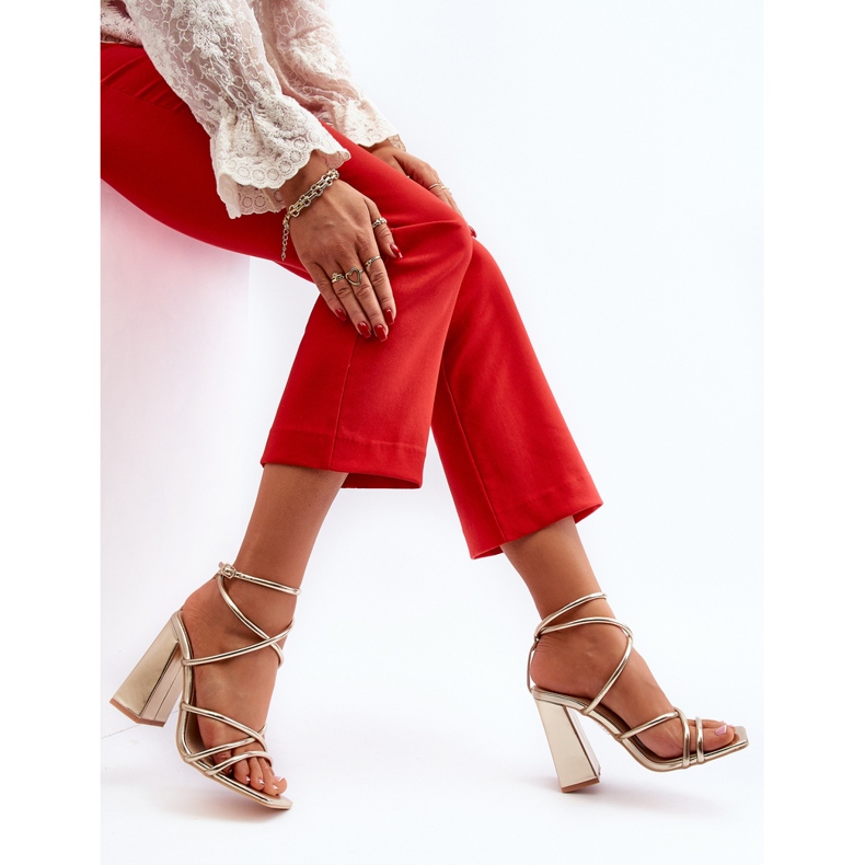 Modische Josette Gold High Heel Sandalen golden 1