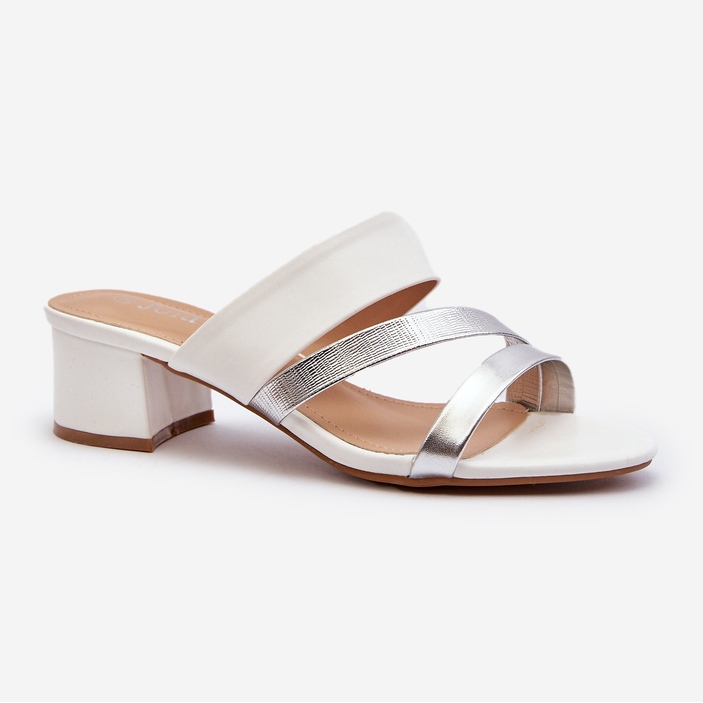 Damen-Flip-Flops mit niedrigem Absatz Weiß Rosila 1