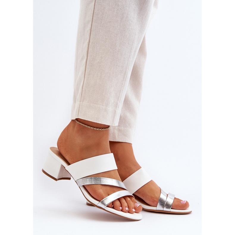 Damen-Flip-Flops mit niedrigem Absatz Weiß Rosila 2