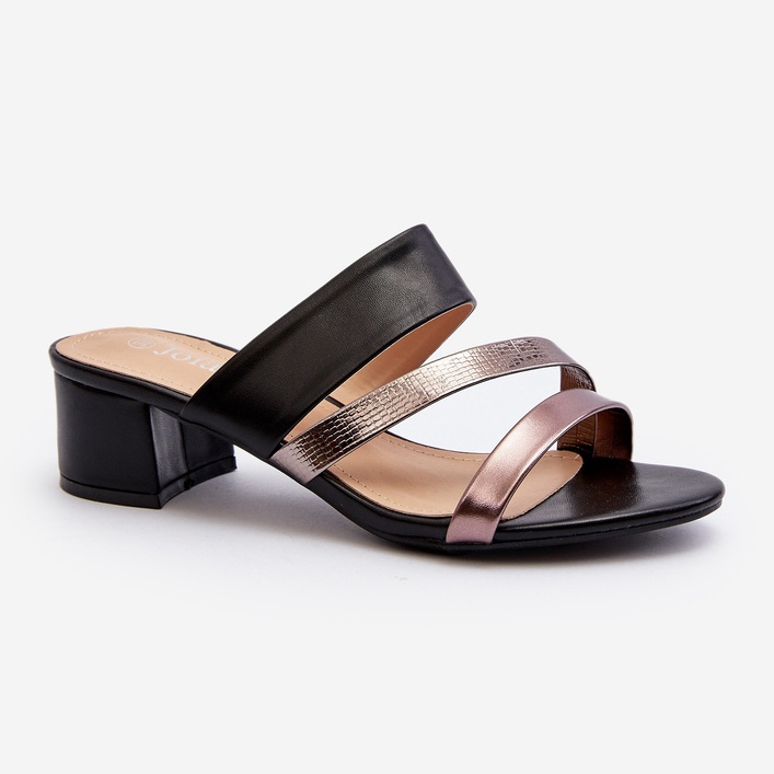 Damen-Flip-Flops mit niedrigem Absatz, Schwarz, Rosila 1