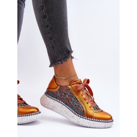 Damen-Sportschuhe aus Leder Maciejka 06327-18 Orange 2
