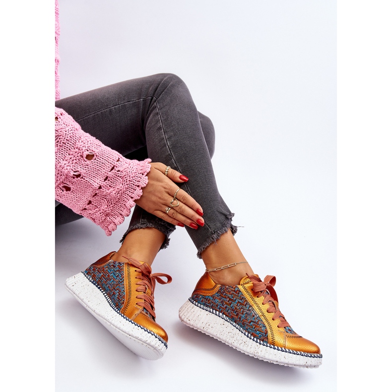 Damen-Sportschuhe aus Leder Maciejka 06327-18 Orange 1