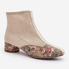 Geflochtene High Heel Stiefel Maciejka 04937-22 Hellbeige 2