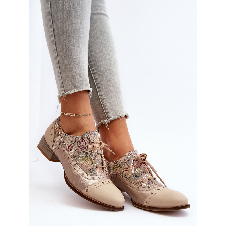 Damen-Lederschuhe mit verziertem Obermaterial Maciejka 06408-04 Beige 1