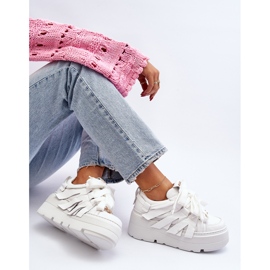 Zazoo 2F-7033 Sneakers auf massivem Plateau, weiß 2