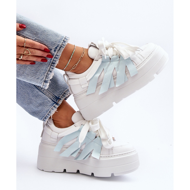 Zazoo 2F-7033 Sneakers auf massivem Plateau, blau 1