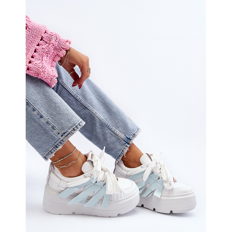 Zazoo 2F-7033 Sneakers auf massivem Plateau, blau 2